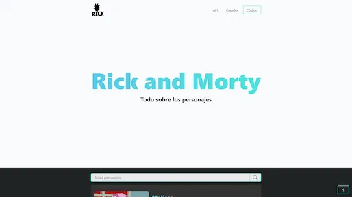 Buscador de personajes de la serie de televisión Rick and Morty.